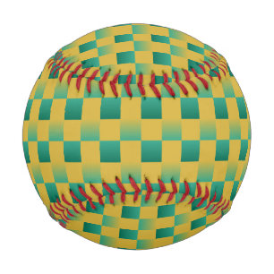 Elegantes Schachbrettmuster in Grün und Gold  Baseball