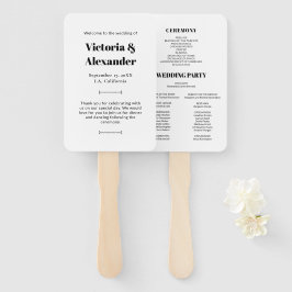 Elegantes schick Black & White Simple Wedding Prog Fächer