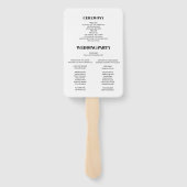 Elegantes schick Black & White Simple Wedding Prog Fächer (Rückseite)