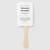 Elegantes schick Black & White Simple Wedding Prog Fächer (Vorderseite)