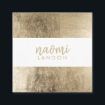 Elegantes schicke Gold, modern gestreift, minimali Quadratische Visitenkarte<br><div class="desc">Elegantes schicke Gold,  modern gestreift,  minimalistisch weiß</div>