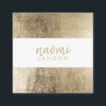 Elegantes schicke Gold, modern gestreift, minimali Quadratische Visitenkarte<br><div class="desc">Elegantes schicke Gold,  modern gestreift,  minimalistisch weiß</div>