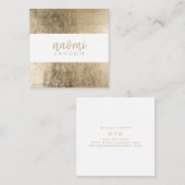 Elegantes schicke Gold, modern gestreift, minimali Quadratische Visitenkarte (Vorne/Hinten)