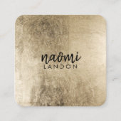 Elegantes schicke Gold, modernes, quadratisches Sc Quadratische Visitenkarte (Vorderseite)