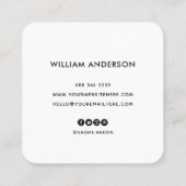 Elegantes schicke Gold, modernes, quadratisches Sc Quadratische Visitenkarte (Rückseite)