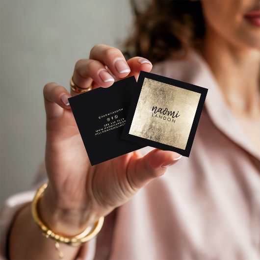 Elegantes schicke Gold, modernes, quadratisches Sc Quadratische Visitenkarte