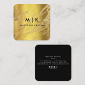 Elegantes schicke Gold, modernes, quadratisches Sc Quadratische Visitenkarte (Vorne/Hinten)