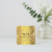 Elegantes schicke Gold, modernes, quadratisches Sc Quadratische Visitenkarte (Stehend Vorderseite)