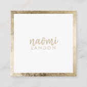Elegantes schicke Gold, modernes, quadratisches We Quadratische Visitenkarte (Vorderseite)