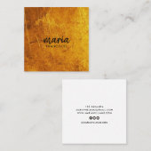 Elegantes schicke Gold, modernes, quadratisches We Quadratische Visitenkarte (Vorne/Hinten)