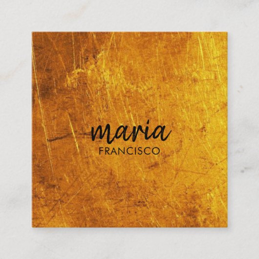 Elegantes schicke Gold, modernes, quadratisches We Quadratische Visitenkarte (Vorderseite)