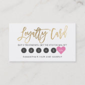 Elegantes schicke goldenes Skript Make-up Haar ros Treuekarte (Vorderseite)