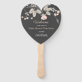 Elegantes, schicke Hochzeitsprogramm für Flora und Fächer