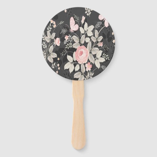 Elegantes, schicke Hochzeitsprogramm für Flora und Fächer (Rückseite)