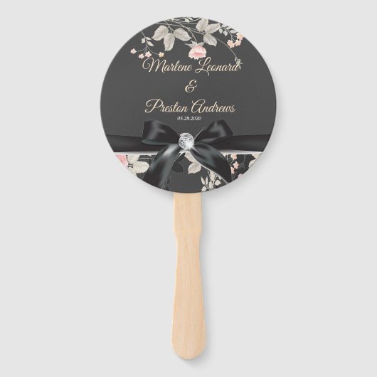 Elegantes, schicke Hochzeitsprogramm für Flora und Fächer (Vorderseite)