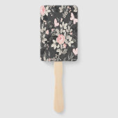 Elegantes, schicke Hochzeitsprogramm für Flora und Fächer (Rückseite)