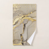 Elegantes schicke Paste graues Goldbad mit Marmorb Badhandtuch Set (Handtuch)