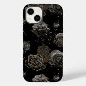 Elegantes, schicke Schwarz-Gold-Glitzer-Muster Case-Mate iPhone Hülle (Rückseite)