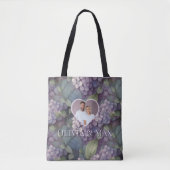 Elegantes, schicke, staubige lila Aquarellblumen F Tasche (Vorderseite)