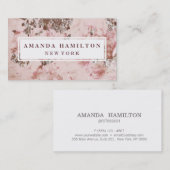 Elegantes, schicker Goldbarsch Rosa Marmor Rose Go Visitenkarte (Vorne/Hinten)