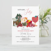 Elegantes & schicker Weihnachtscocktail Party Einladung (Stehend Vorderseite)