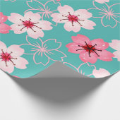 Elegantes schickes Blumenkirschblütenmuster Geschenkpapier (Ecke)