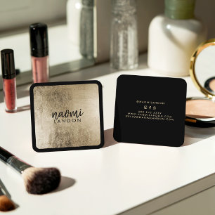 Elegantes schickes Goldmodernes quadratisches Quadratische Visitenkarte