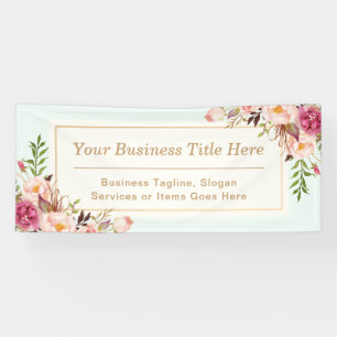 Elegantes schickes PastellAquarell-Blumengeschäft Banner
