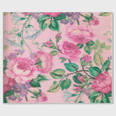 Elegantes schickes rosa Blumenmuster Geschenkpapier (Flach)