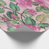 Elegantes schickes rosa Blumenmuster Geschenkpapier (Ecke)