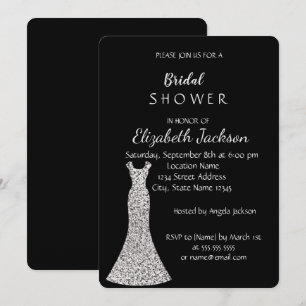 Elegantes, schickes silbernes Brautkleid für den B Einladung