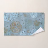 Elegantes Schieferblau Ethnisches Motiv Badhandtuch Set (Handtuch)