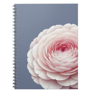 Elegantes Schieferblau-Rosé-Blumen-Botanik Notizblock