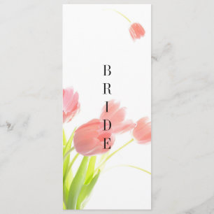 Elegantes Schild mit rosa Tulpen "Reserviert" Menükarte