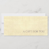 Elegantes, schimmery-gelbes Geschenkzertifikat (Vorderseite)