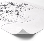 Elegantes Schlafweibliches Portrait - Premium Poster (Ecke)