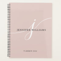 Elegantes Schlicht Blush Pink White Script Monogra