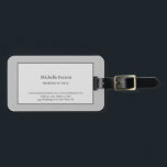 Elegantes Schlicht Einfaches Minimalistisch Grau Gepäckanhänger<br><div class="desc">Wählen Sie aus verschiedenen Typen und Größen. Trendy Retro Stilvorlage für alle Anforderungen.</div>