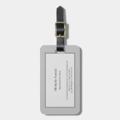 Elegantes Schlicht Einfaches Minimalistisch Grau Gepäckanhänger (Vorderseite vertikal)