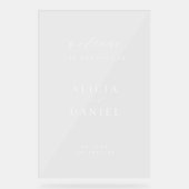 Elegantes, schlicht-minimalistisches Begrüßungszei Acrylschild (Vorderseite)