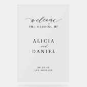 Elegantes, schlicht-minimalistisches Begrüßungszei Acrylschild (Vorderseite)