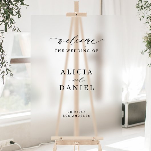 Elegantes, schlicht-minimalistisches Begrüßungszei Acrylschild