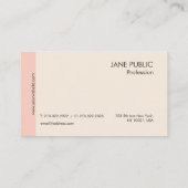 Elegantes Schlicht Modernes Berufliches Rosa und B Visitenkarte (Rückseite)