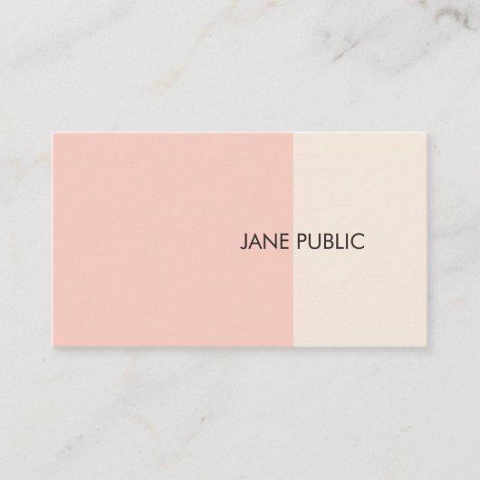 Elegantes Schlicht Modernes Berufliches Rosa und B Visitenkarte (Vorderseite)