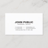 Elegantes Schlicht Schwarz-Weiß-Beruflich Visitenkarte (Rückseite)