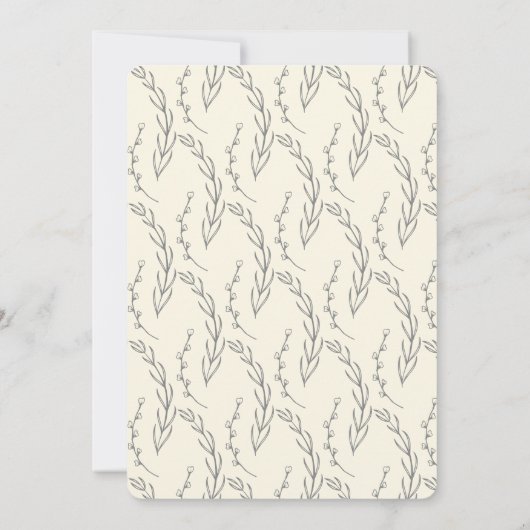 Elegantes, schlichtes Baby-Dusche-Party Einladung (Rückseite)