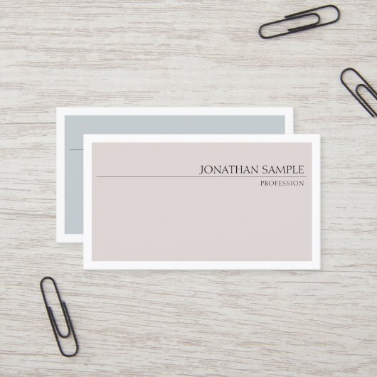 Elegantes Schlichtes Berufliches schlichtes Design Visitenkarte (Vorderseite/Rückseite Beispiel)