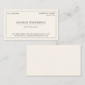 Elegantes schlichtes berufliches visitenkarte (Vorne/Hinten)