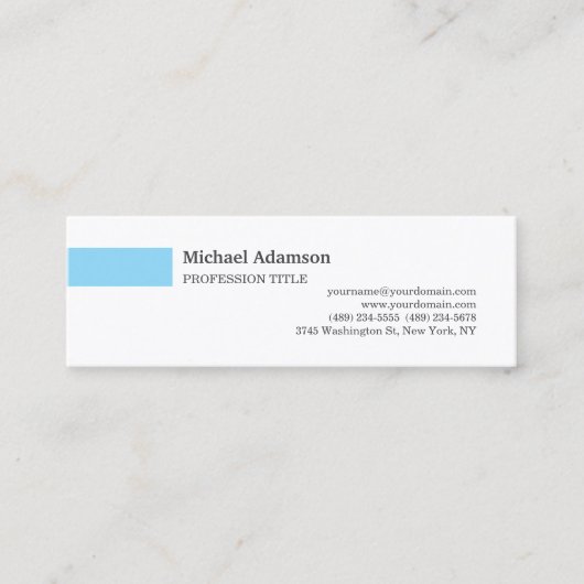 Elegantes Schlichtes, einfaches Minimalistisches P Mini Visitenkarte (Vorderseite)