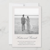 Elegantes schlichtes graues Foto Save the Date Magneteinladung (Vorderseite)